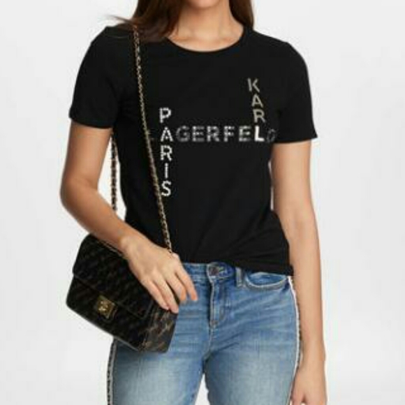 Karl Lagerfeld NWT Crossword Tee - Picture 1 of 9